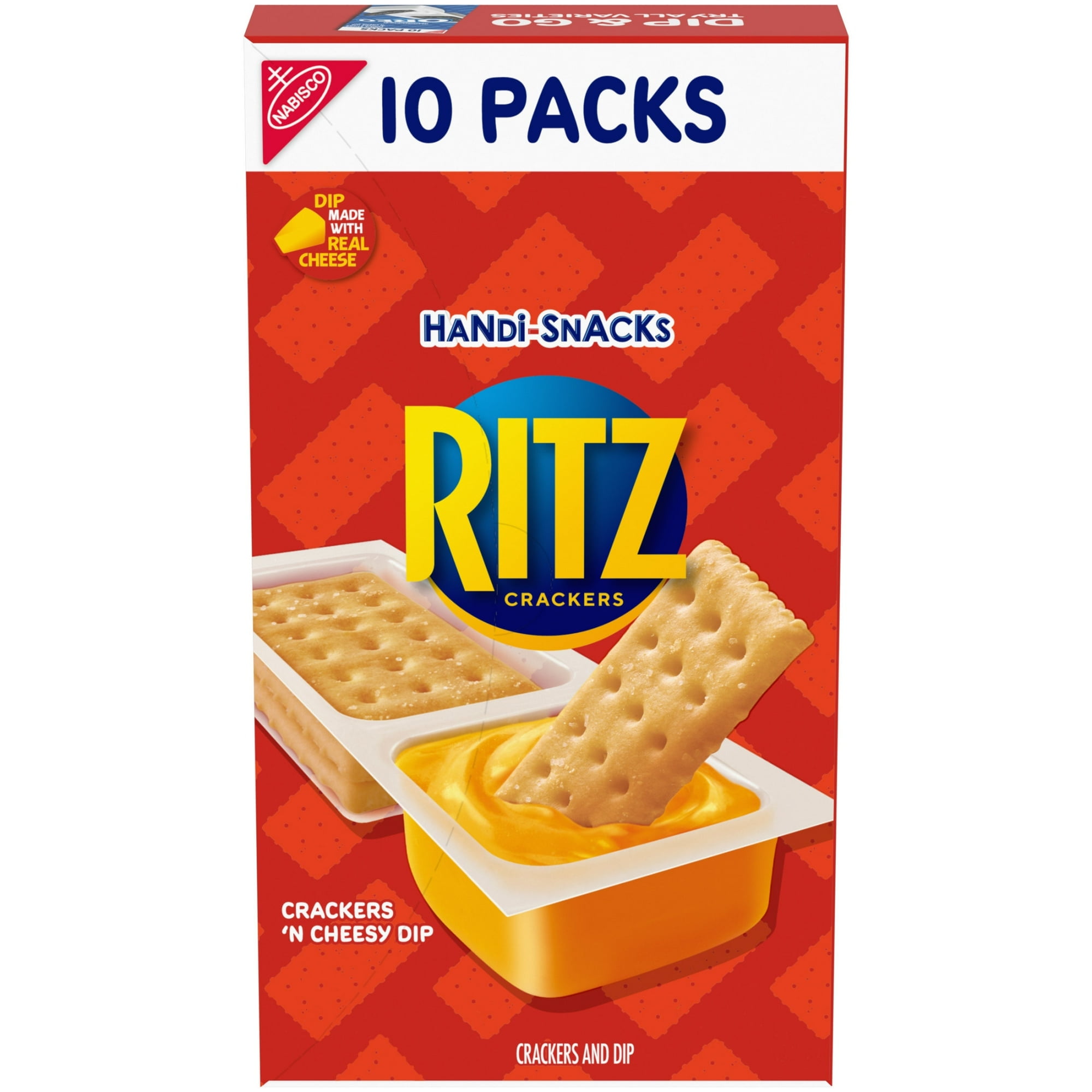 Handi-Snacks RITZ Crackers 'N Cheesy Dip Snack Packs, 10 Snack Packs(pack of 2)