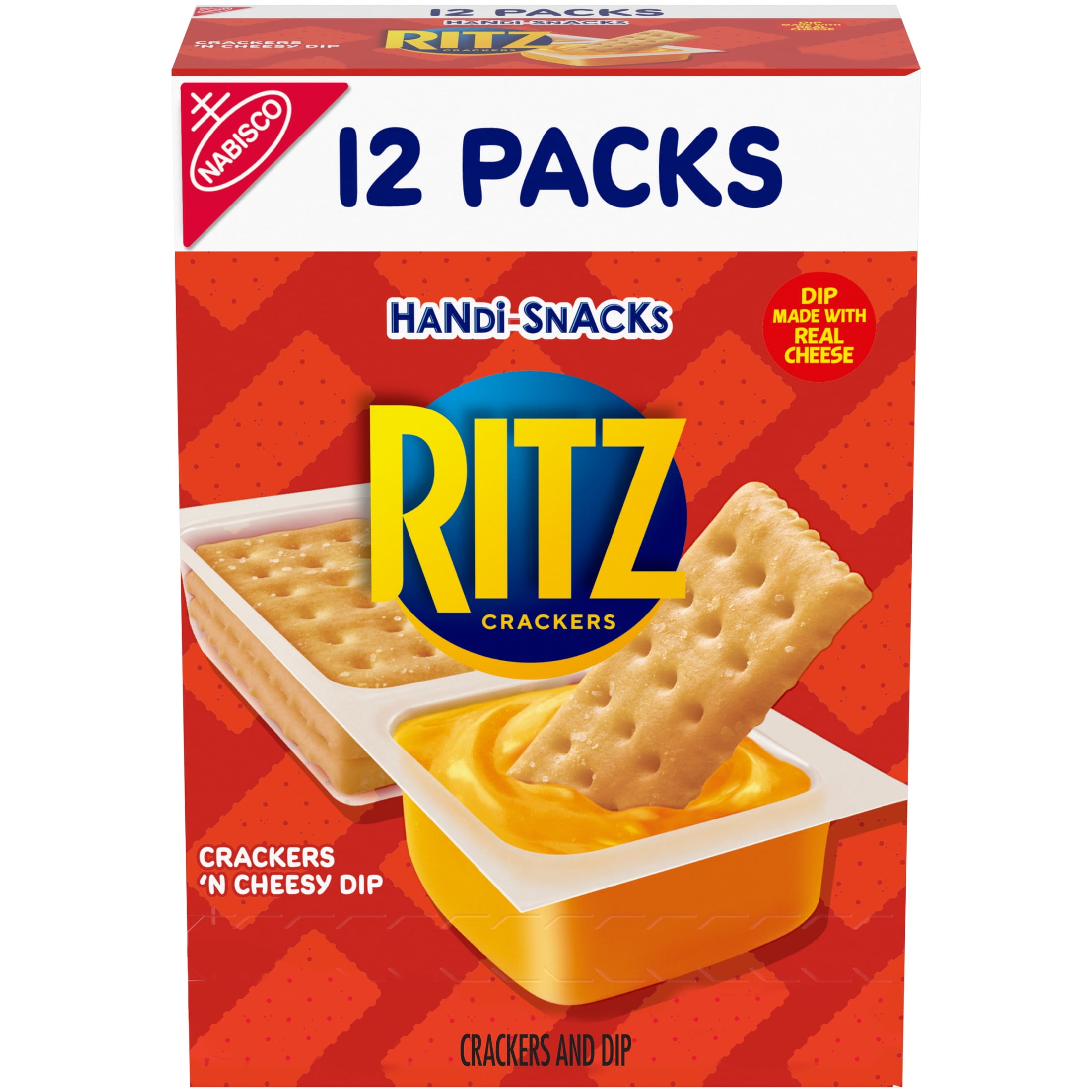 Handi-Snacks RITZ Crackers 'N Cheesy Dip Snack Packs, 12 Snack Packs 