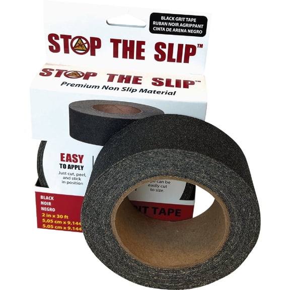 HandiTreads Slip Grit Tread Strip GTS0624K04 - Cut to Size - 6" x 24", Black Residential Use, Standard Application
