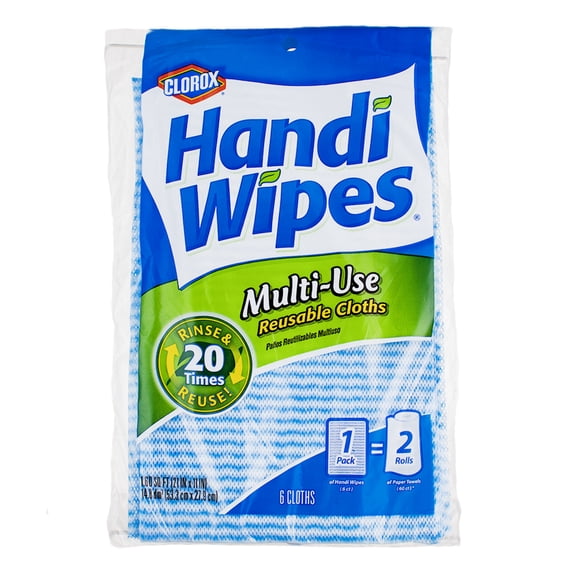 Clorox Handi Wipes Multi-Use Reusable Cloths, 6 Ct (6 pack)