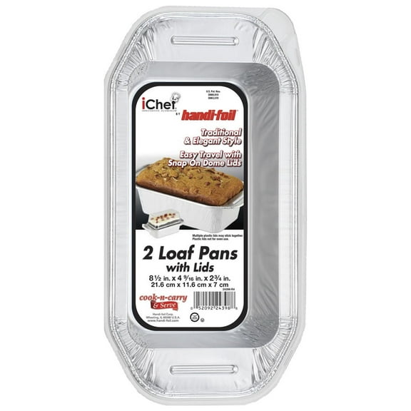 Handi-Foil IChef Lidded Loaf Pans with Lids, 2 Count (Pack of 14)