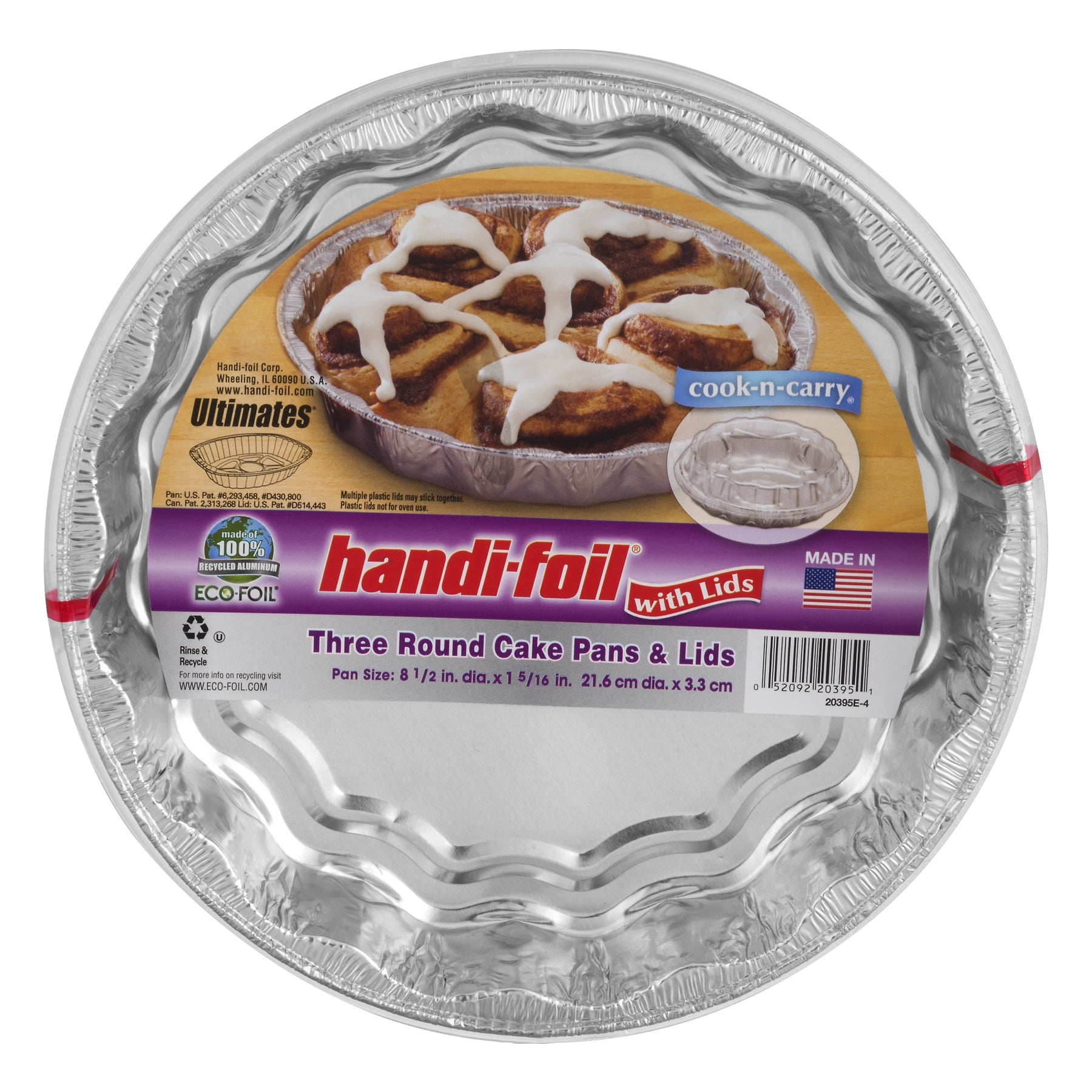Handi-foil Cnc Round Cake Pan With Lid - 3 Count - Vons