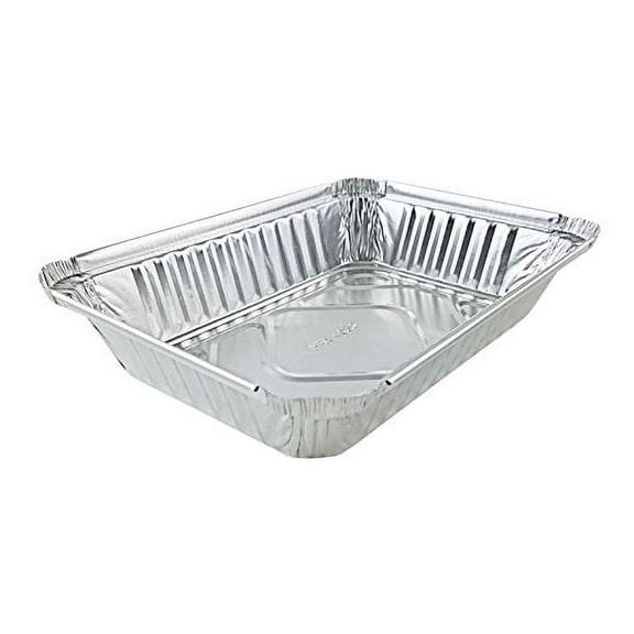 Handi-foil of America 2 lb. Oblong Aluminum Foil Pan Take-Out Pan - Disposable Container Trays (pack of 50)