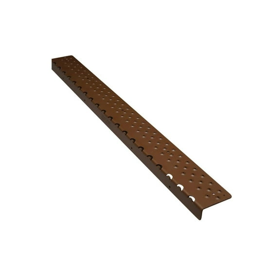 HandiTreads Non Slip Aluminum Stair Nosing, Powder Coated Brown, 2.75" x 30" with Color Matching Wood Screws, Each