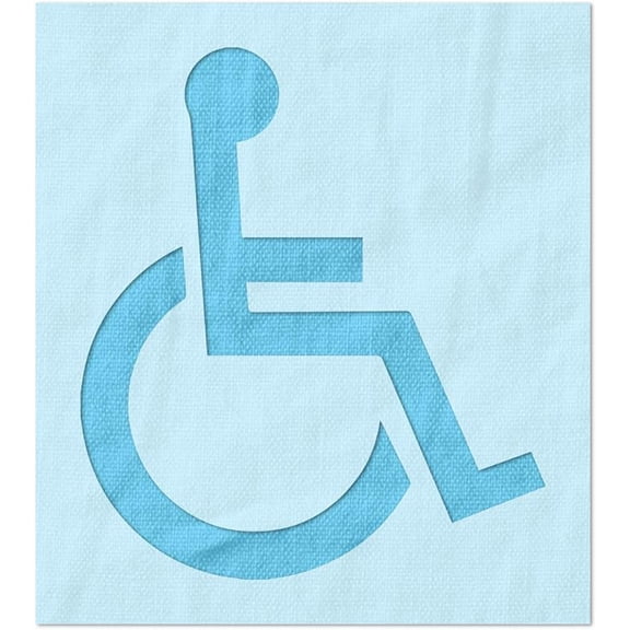 Handicap Accessible Symbol Stencil, 6 x 5.26 inches, 14 Mil Mylar Plastic, Stencil Stop