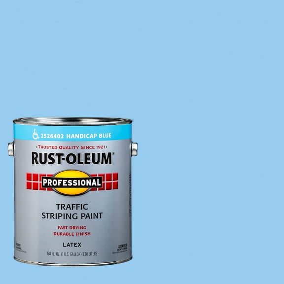 2 Pack, Handicap Blue (150 Voc), Rust-Oleum Professional Flat Traffic Striping Paint- Gallon