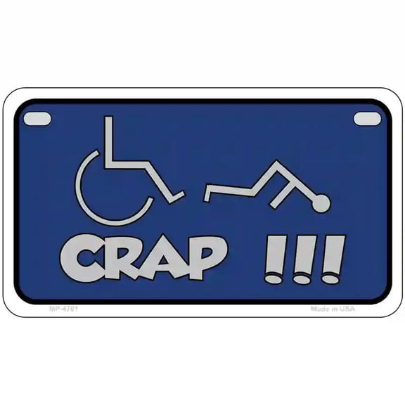 Handicap Crap Logo Metal Novelty License Plate 7" x 4" Motorcycle (MP)
