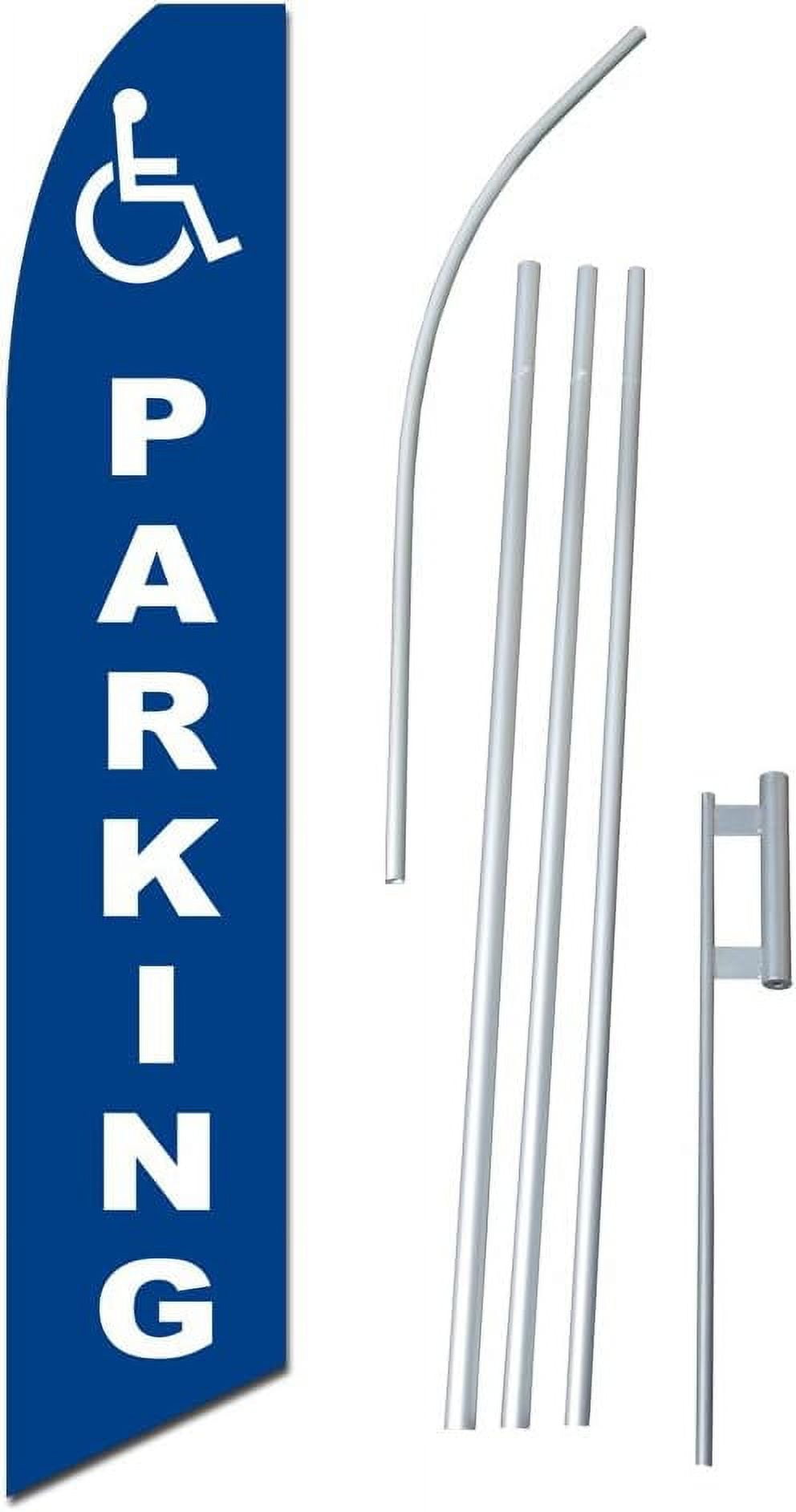 "Handicap Parking" Complete Flag Kit Includes 12' Swooper Business Flag