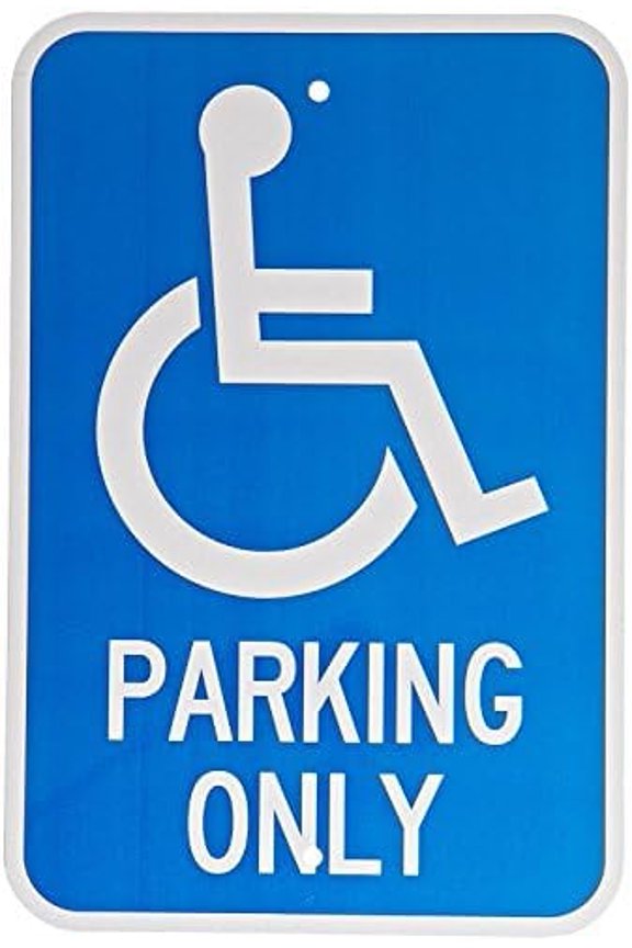 Handicap Parking Only Sign By | 8 X 12 3M High Intensity Grade Reflective Aluminum