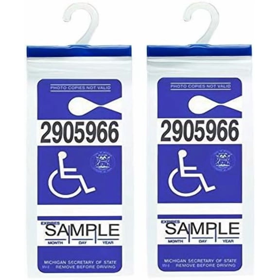 Handicap Parking Placard Holder - Disabled Parking Permit Holder Hanger Sleeve with Larger Hook by Tbuymax(Set of 2)