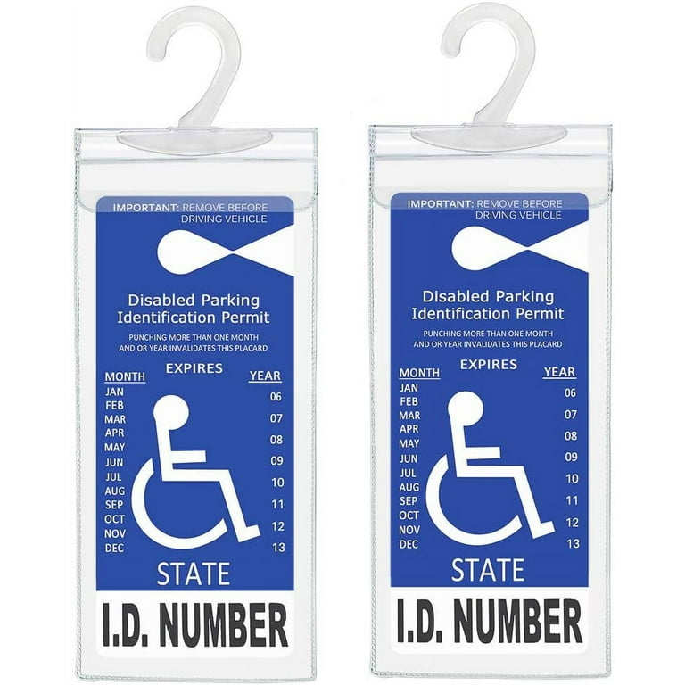 Pack 2 Porte-pancarte Handicap Livraison gratuite Protecteur de  stationnement pour handicapés pour cintre de permis de rétroviseur  Plastique souple transparent -  France