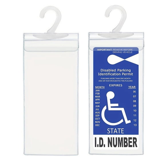 Handicap Parking Placard Holder, Ultra Transparent Disabled Permit Protective Cover with Large Hanger (Set of 10)Excluding cards
