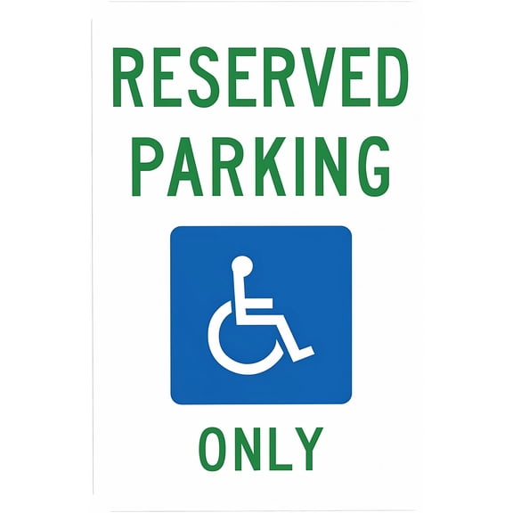 Handicap Parking Reserved Handicapped Symbol Sign 8"x12" - Cautions Security Tin for Street Business Wall Decor Hospital Clinic Home