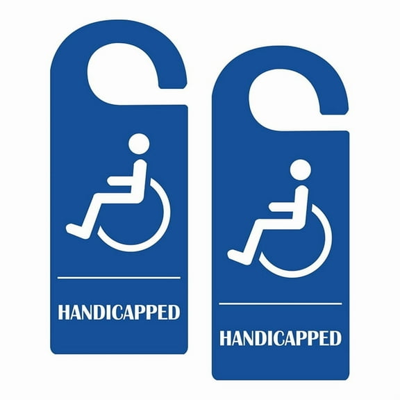 Handicap Parking Sign 3.5 X 8.5 Inch Hanger Permit Safety 2Pcs Wheelchair Reserved Tag