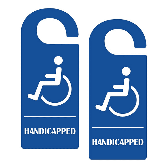 Handicap Parking Sign 3.5 X 8.5 Inch Hanger Permit Safety 2Pcs Wheelchair Reserved Tag
