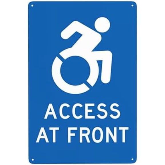 Handicap Parking Sign, Access At Front Metal Warning Signs, Cautions Tin Sign, Signs for Street Business Wall Decor 8 x 12 Inch