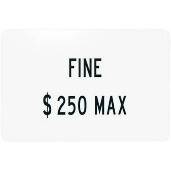 Handicap Parking Sign, Fine $250 Max Metal Signs, Cautions Security Tin Sign, Safety Warning Signs, Street Business Wall Decor 12 X 8 Inch