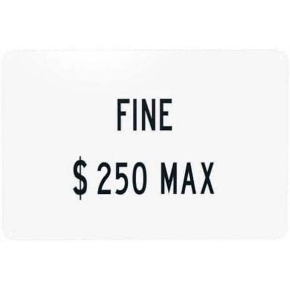 Handicap Parking Sign, Fine $250 Max Metal Signs, Cautions Tin Sign, Warning Signs, Street Business Wall Decor 12 X 8 Inch