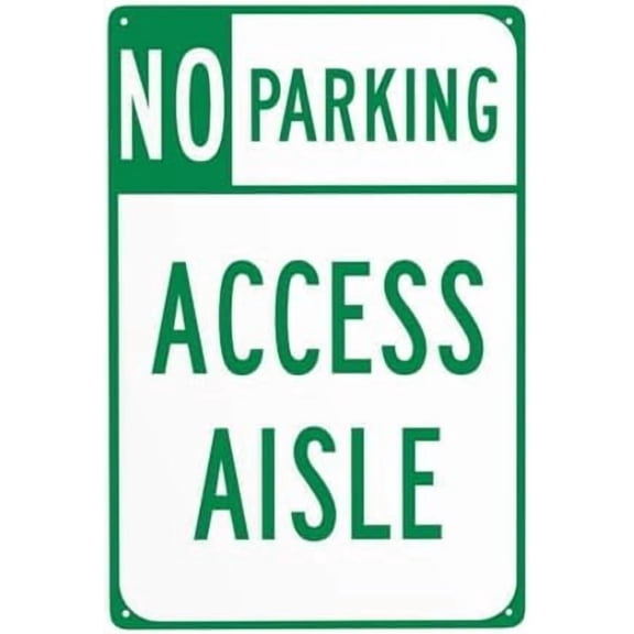 Handicap Parking Sign, No Parking Access Aisle Metal Warning Signs, Cautions Tin Sign, Signs for Street Business Wall Decor 8 x 12 Inch