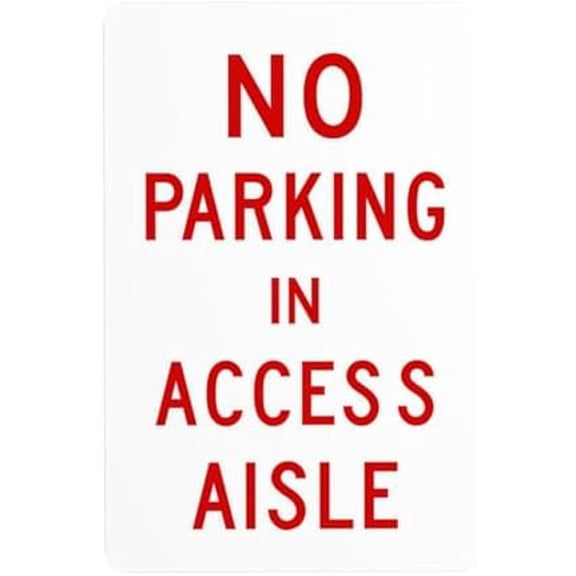 Handicap Parking Sign, No Parking In Access Aisle Metal Warning Signs, Cautions Tin Sign, Signs for Street Business Wall Decor 8 x 12 Inch