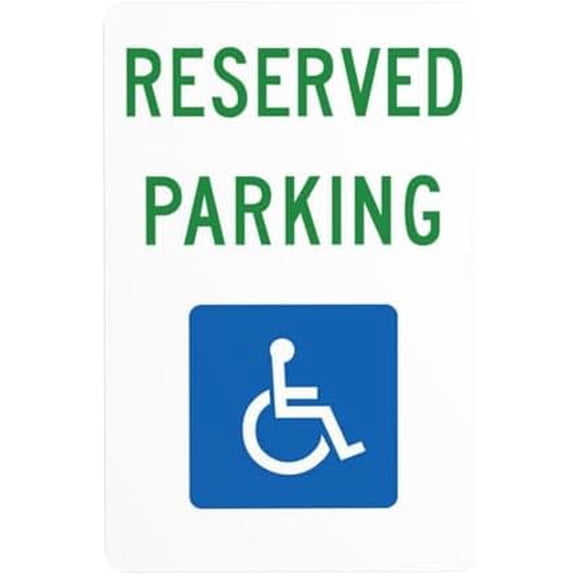 Handicap Parking Sign, Reserved Parking With Handicapped Symbol Metal Warning Signs, Cautions Tin Sign, Signs for Street Business Wall Decor 8 x 12 Inch