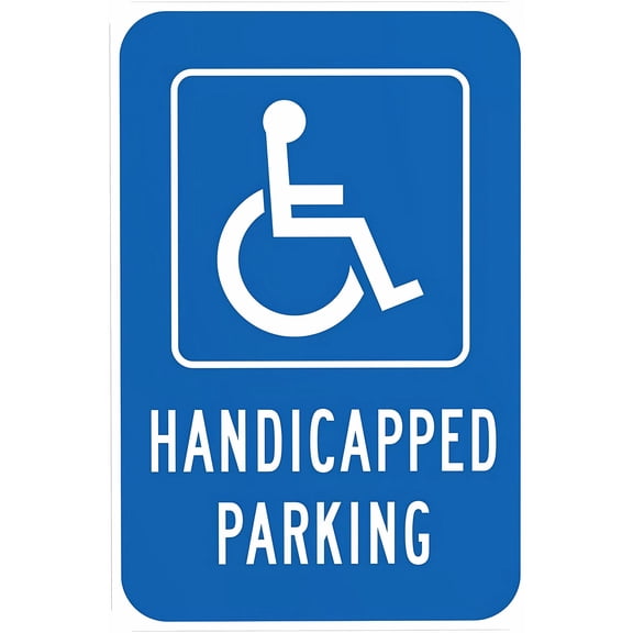 Handicap Parking Warning Sign - 8"x12", Metal Security Decor for Home, Business, Yard, Easy to Mount