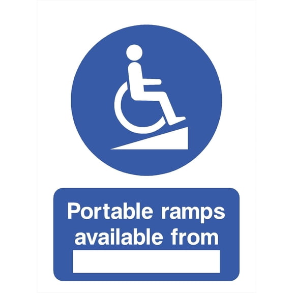 Handicap Ramp Access Sign with ADA Symbol – 8x12 Inch Reflective Aluminum,UV Protected & Weatherproof,Wheelchair Accessible Ramp Sign for Public or Private Use