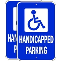 Handicap Sign, () 18 x 12 inch Aluminum Metal Sign, Heavy Duty and Highly Reflective