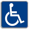 thumbnail image 1 of Handicap Symbol Preformed Pavement Marking, Parking Facility Stall Sign, Blue and White, 1 of 8