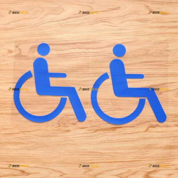 Handicap Symbol Sticker Decal Vinyl Wheelchair Disabled - 2 Pack Blue 6" - For Car Boat Laptop Cup No Background Die-cut