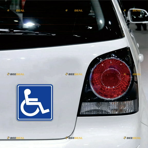 Handicap Symbol Wheelchair Disabled Car Magnet Blue Square Magnetic Sticker Decal - 2 Pack Reflective 6" - for Auto Truck Van Reusable Waterproof