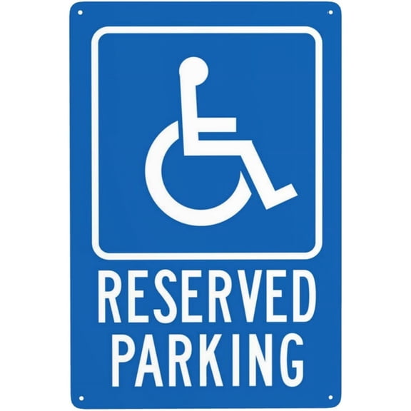 Handicap Visitor With Graphic Metal Warning Signs, Cautions Security Handicap Parking Tin Sign, Safety Posted Signs for Street Business Wall Decor 8 x 12 Inch