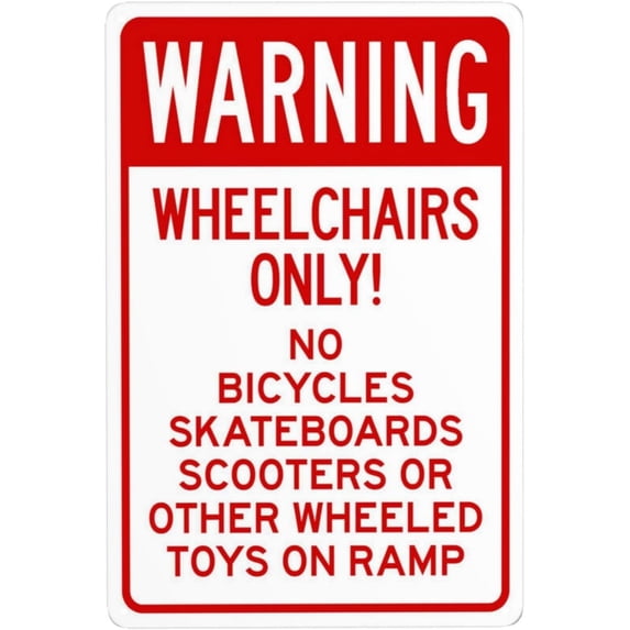 Handicap Visitor With Graphic Metal Warning Signs, Cautions Security Handicap Parking Tin Sign, Safety Posted Signs for Street Business Wall Decor 8 x 12 Inch