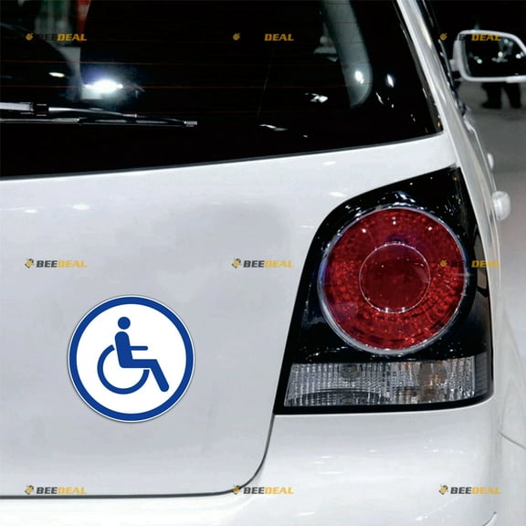 Handicapped Disabled Wheelchair Sign Car Magnet Round Magnetic Sticker Decal - 2 Pack Reflective 6" - for Auto Truck Van Reusable Waterproof