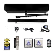 Handicapped Door Opener and Closer,WIFI Electric Door Opener with Wireless Square 5.12 Staineless Steel Handicap Push Buttons and 880lbs NO NC Adjustable Electric Strike