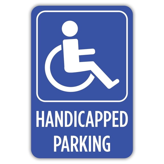 Handicapped Parking Metal Aluminum Sign Size: 8 x 12 Inch