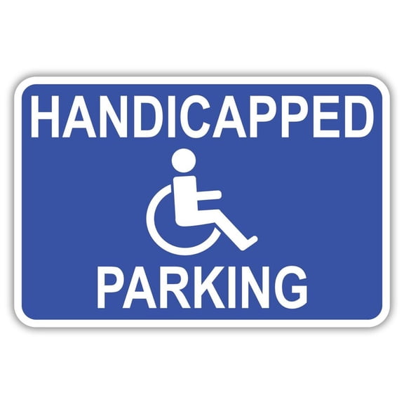 Handicapped Parking Metal Sign Size: 16 x 12 Inch