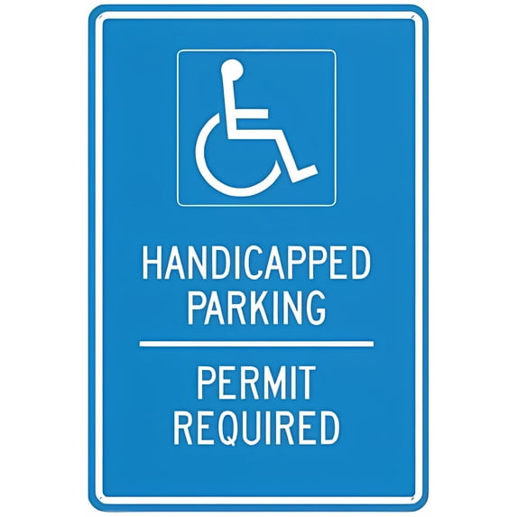 Handicapped Parking Permit Required Metal Sign - 8"x12" Aluminum Sign, Fade Resistant, Accessible Parking Alert Signage