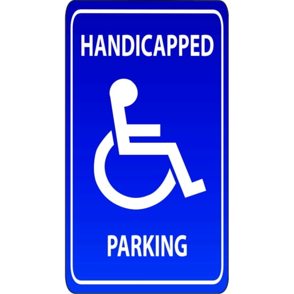 Handicapped Parking Road Disability Hindrance Obstacle Girl Boy Bedroom Wall Decal Sticker - Size: 13 Inch x 24 Inch