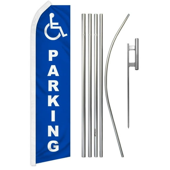 Handicapped Parking Super Flag & Pole Kit