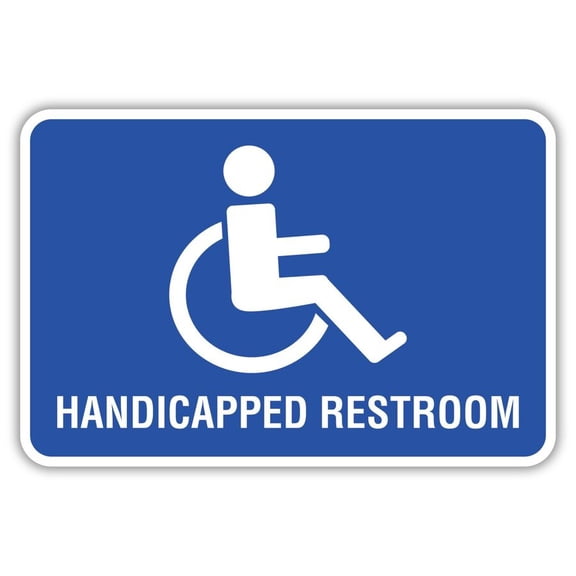 Handicapped Restroom Metal Aluminum Sign Size: 16 x 12 Inch