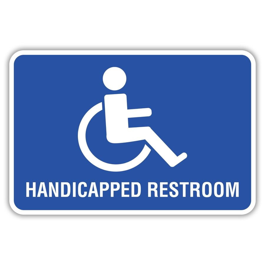 Handicapped Restroom Metal Sign Size: 16 x 12 Inch - Walmart.com