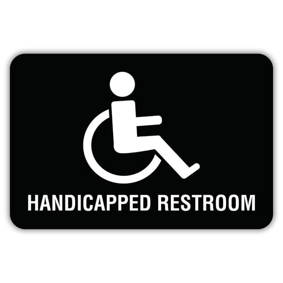 Handicapped Restroom Metal Sign Size: 8 x 12 Inch