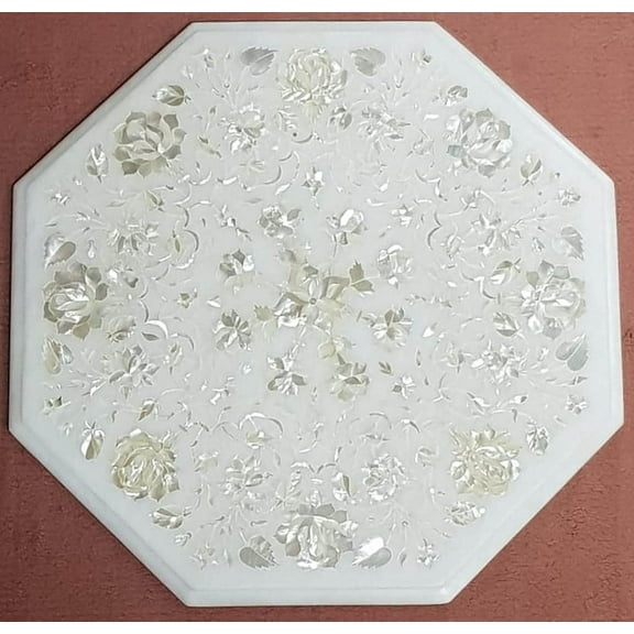 Handicraft Marble Industries Mother Of Pearl Inlay Table Top