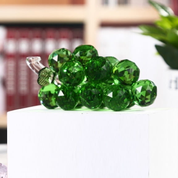 Handicraft Ornament For Crystal Grape Harvest Wedding Lattice Cabinet Ornament Green Smile Home