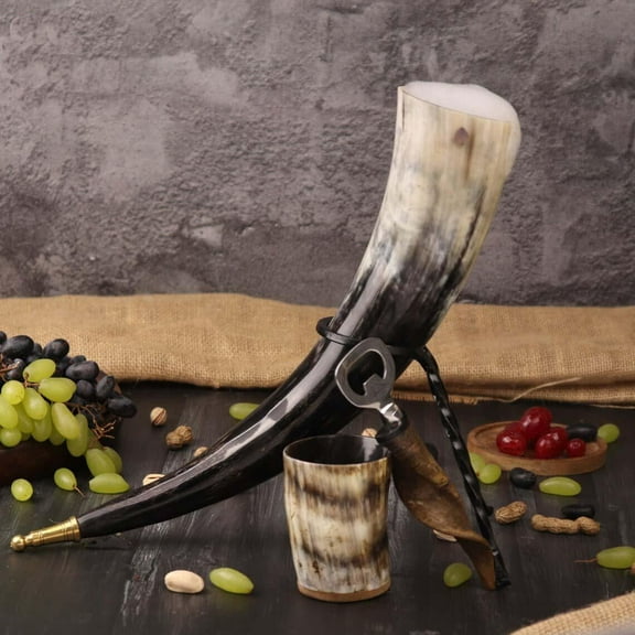 Handicrafted Drinking Horn with Stand, Viking Drinking Horn for adult, Beer Stein, Handmade Horn Mugs, Mother's day Gift