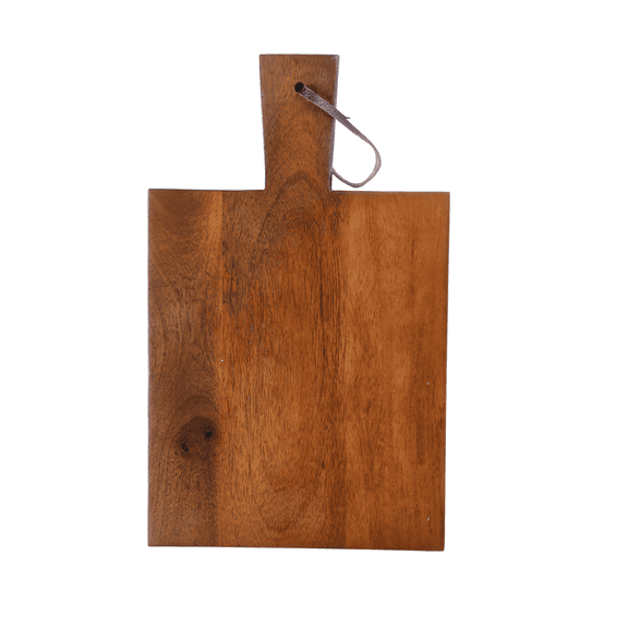 Handicrafts Home 16.5x10" Chopping Board Centered Paddle Handle Cutting Board Solid Wood Prep Board for Deli Cuts, Breakfast Spread, Tapas, Cooking Station & Contemporary Kitchen Styling