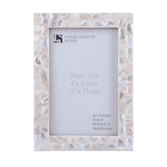 Handicrafts Home Decorative Picture Frame Wooden Photo Frame and Collage (Mop White, 4x6)