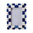 thumbnail image 1 of Handicrafts Home 4" x 6" Scalloped Picture Frame, Blue & White, 1 of 8