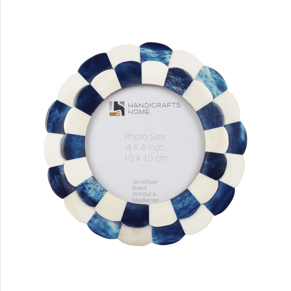 Handicrafts Home 4x4 Blue & White Picture Frames